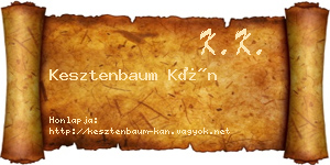 Kesztenbaum Kán névjegykártya